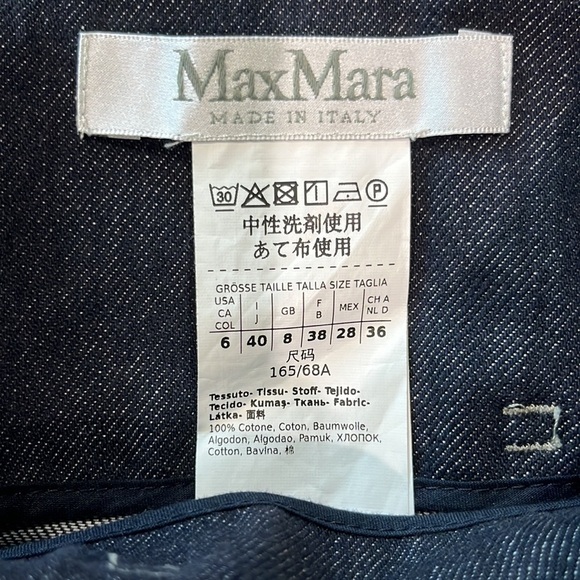 MaxMara Blue Vivetta Italy Wide Pocket Denim Mini Skirt Sz 6 - Picture 5 of 7